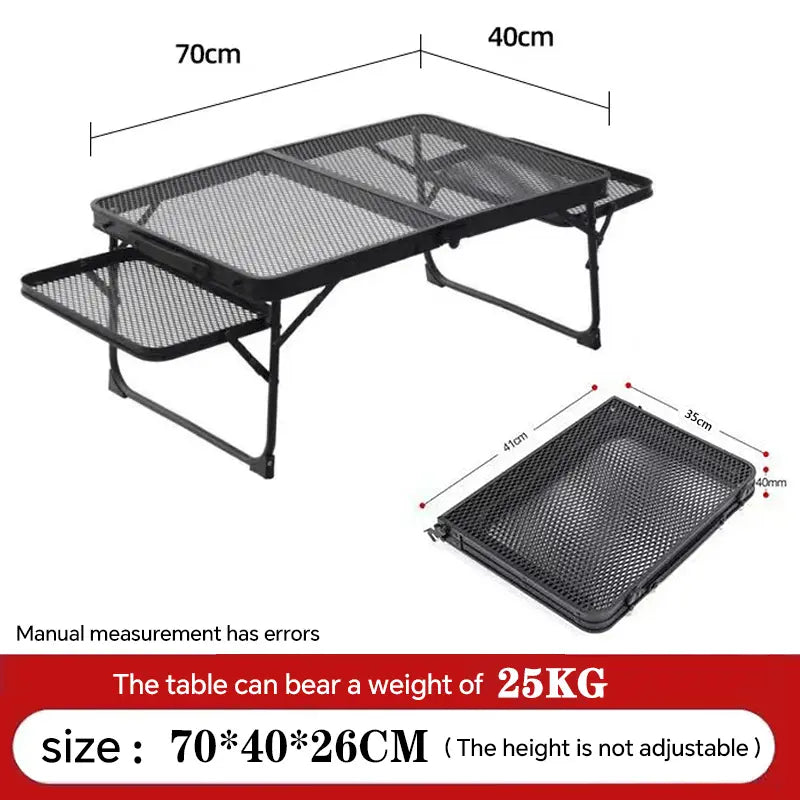 Miaoli Folding Mesh Table | Height-Adjustable, Single or Dual-Wing | Two Sizes