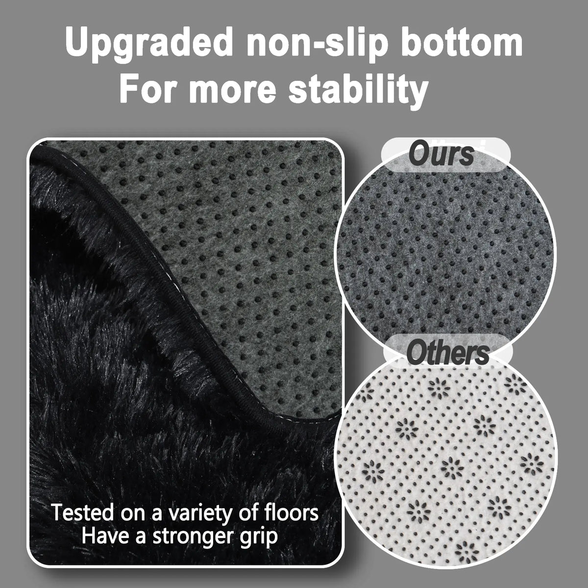 Black Soft Fluffy Shag Area Rug