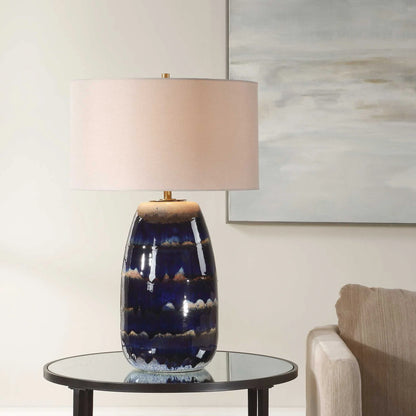 Blue Drip Glaze Table Lamp