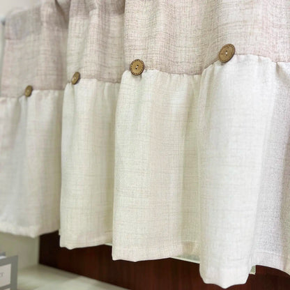 Rustic Vintage Linen Button Valance