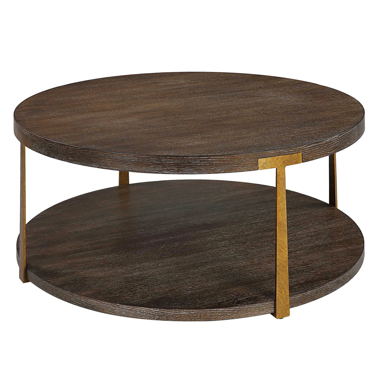 Coffee Oak Round Coffee Table