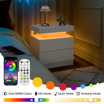 LED Nightstand with 2 Drawers