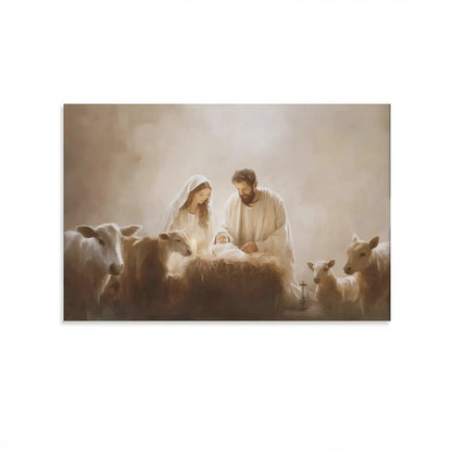 Vintage Jesus Nativity Wall Art Set
