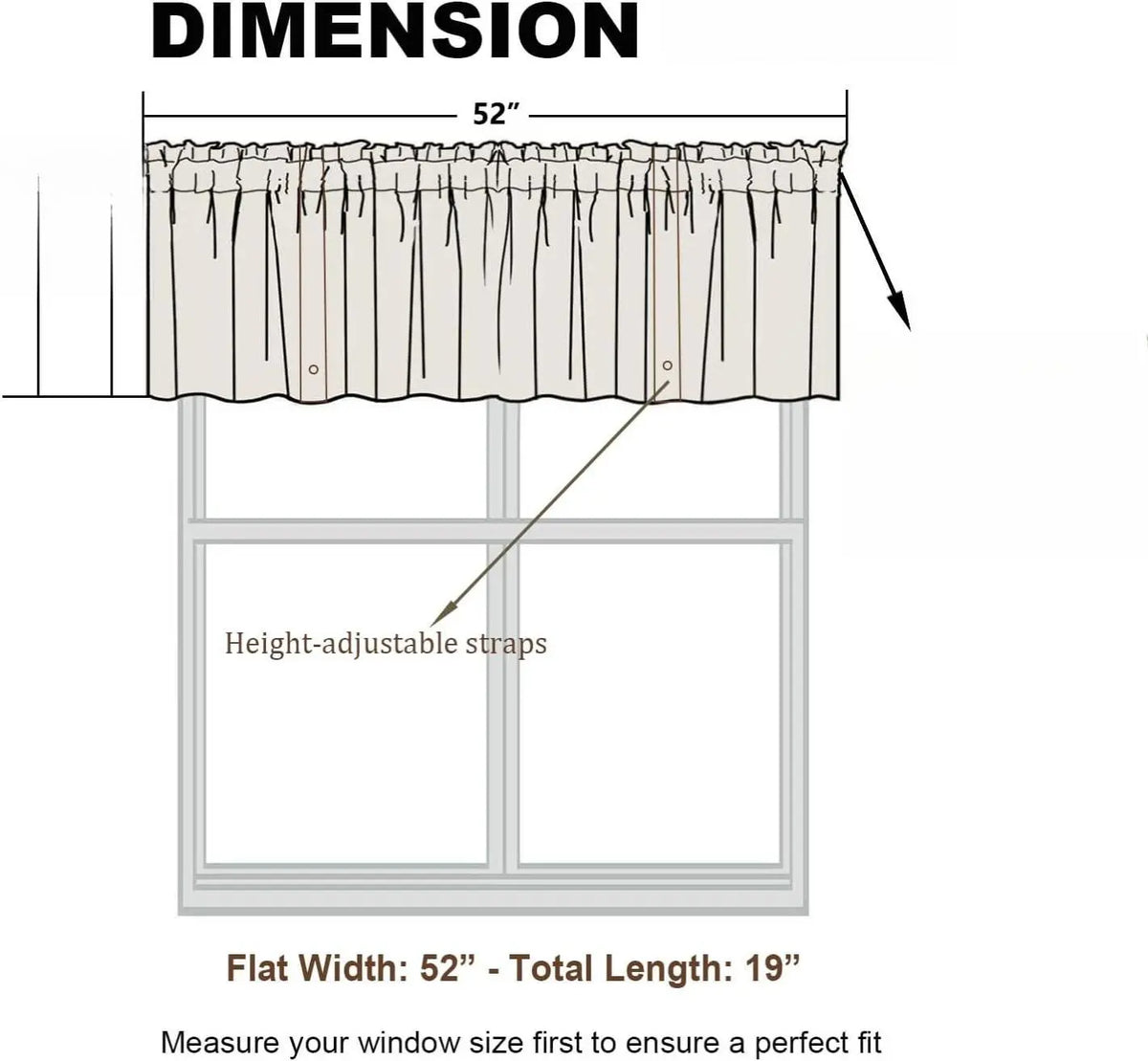 Vogol Adjustable Tie-Up Valance
