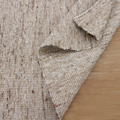Ivory Hand-Knotted Wool Rug