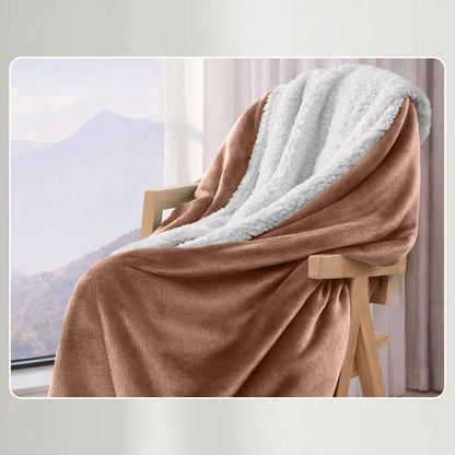 Soft Sherpa Fleece Throw Blankets - Dual-Layer Design with 230 GSM Fleece, 180 GSM Sherpa for Lightweight Warmth, Ideal for Relaxing Nights