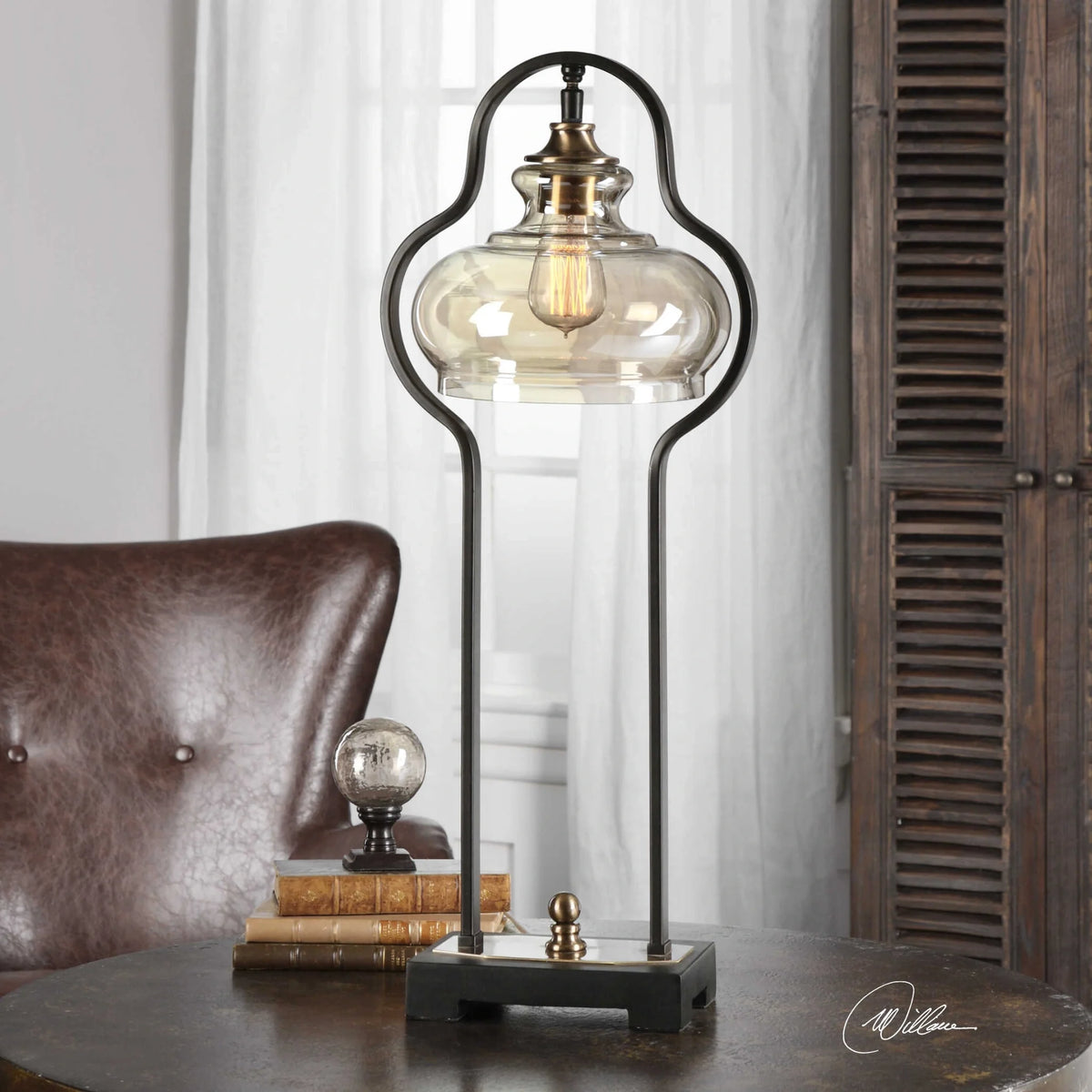 Aged Black Desk Lamp