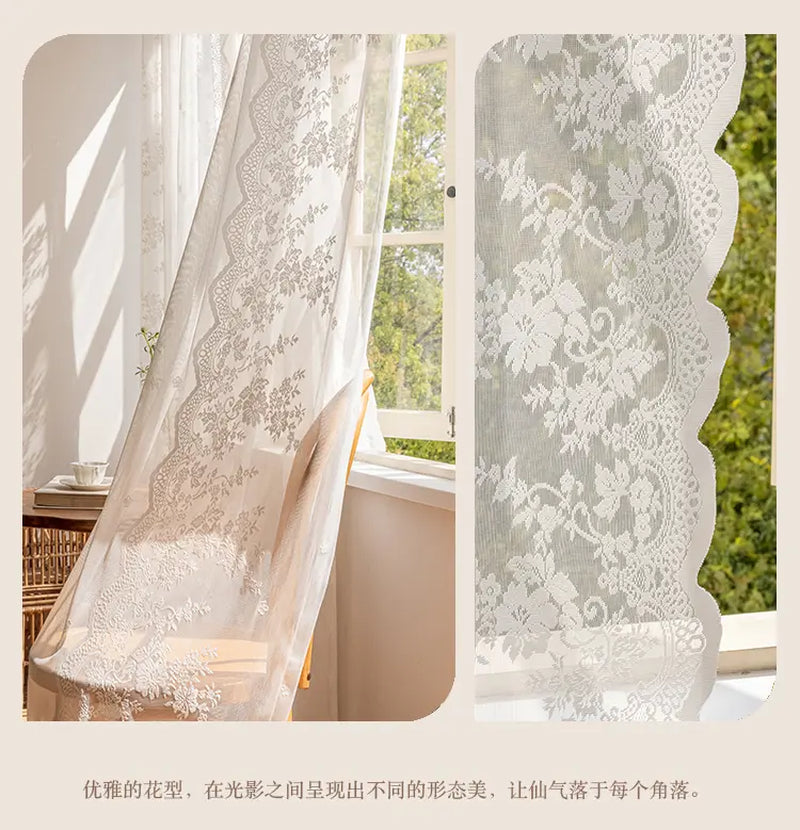 Lace Room Curtains - Adjustable Privacy Screen & Partition for a Home Decor