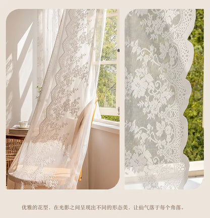 Lace Room Curtains - Adjustable Privacy Screen & Partition for a Home Decor