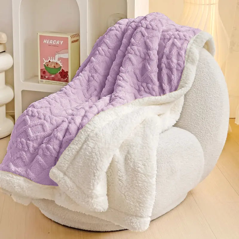 Carlmaya Fluffy Sherpa Blanket, Ultra Soft Fuzzy Throw Blanket for Couch and Bed, Warm Cozy Thick Fleece Blanket, Cute Reversible Plush Throw for Sofa and Bedroom