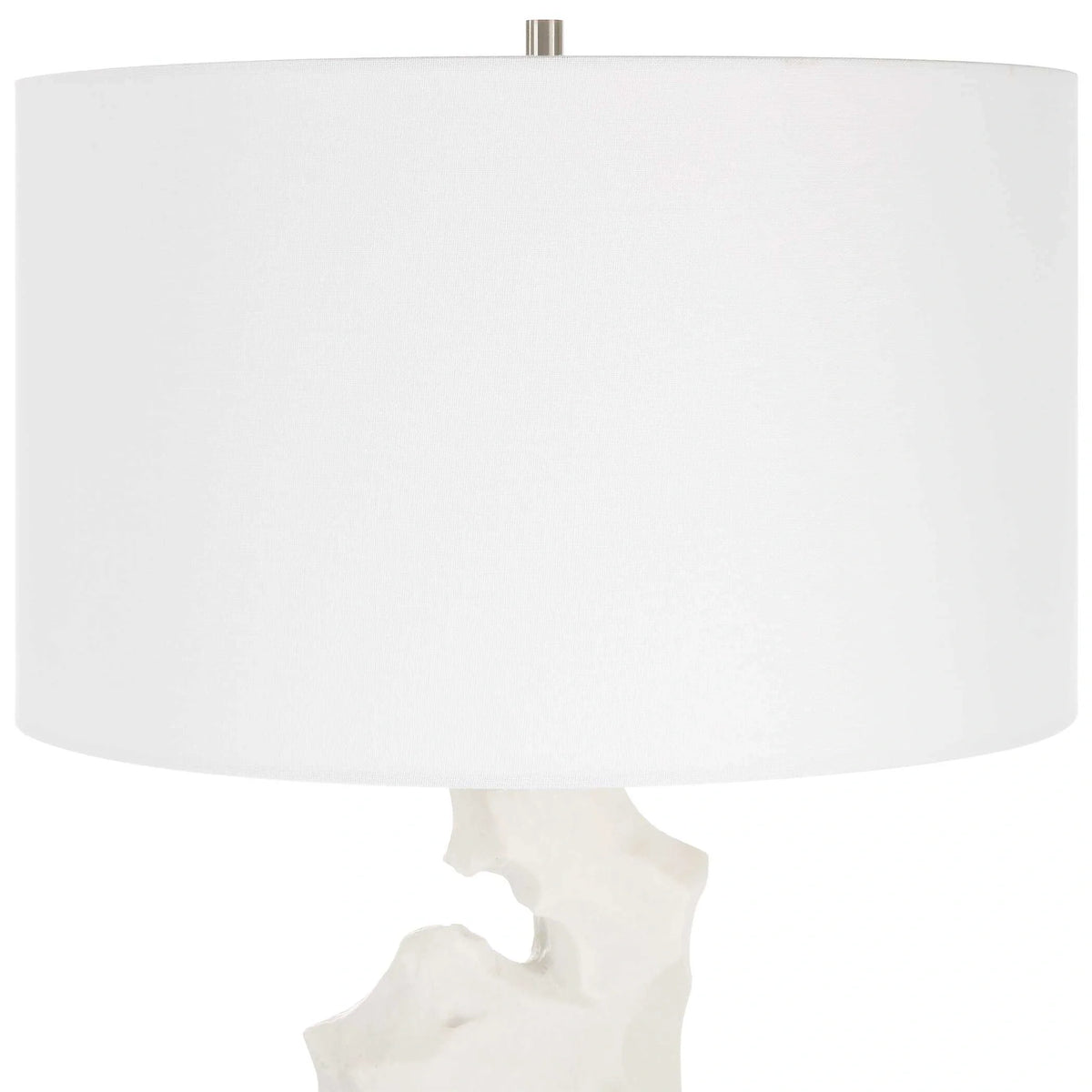 White Marble-Look Table Lamp