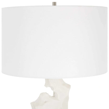 White Marble-Look Table Lamp