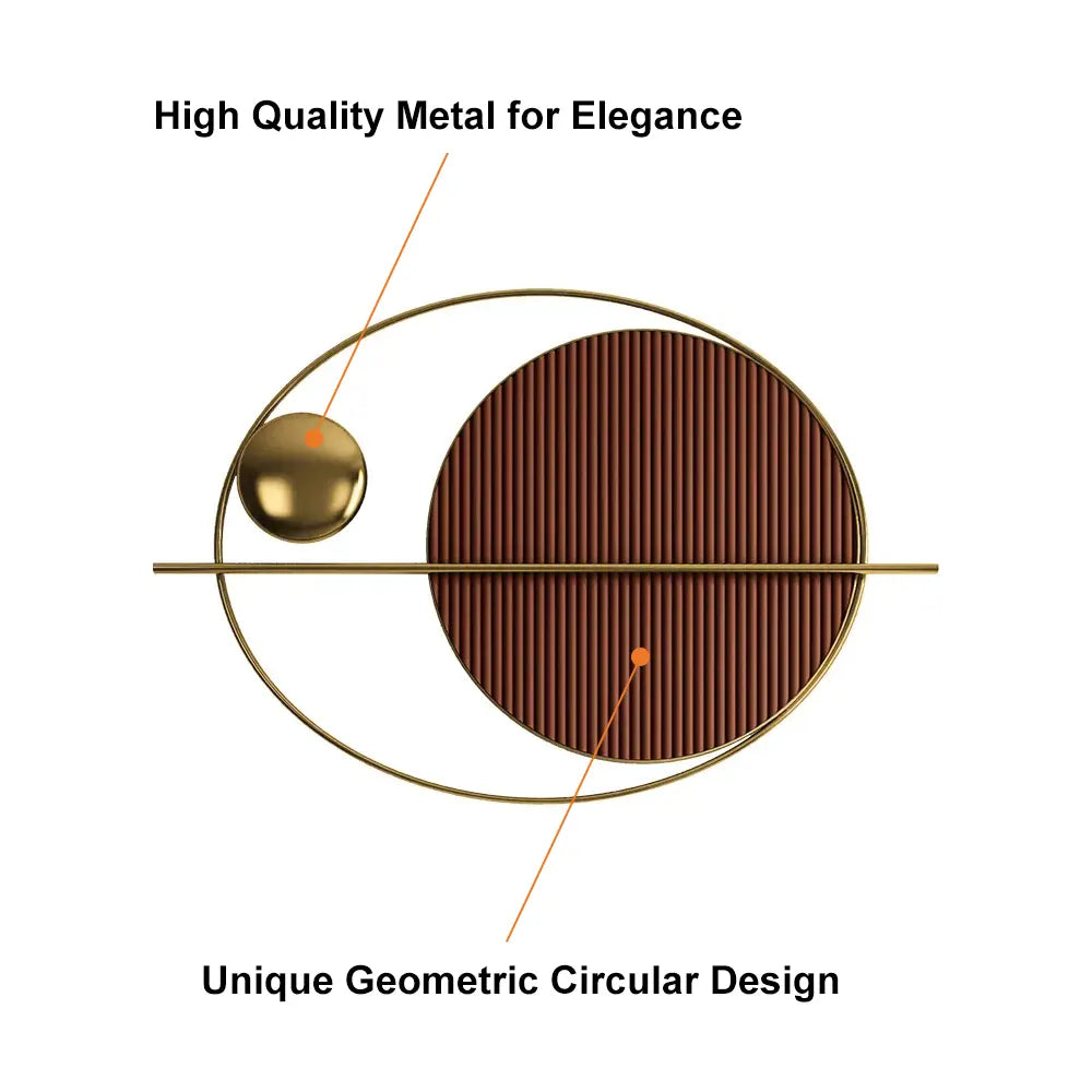 Homary Oval Iron Geometric Wall Art | Assembled Disc Relief Metal Wall Décor | No Assembly Required