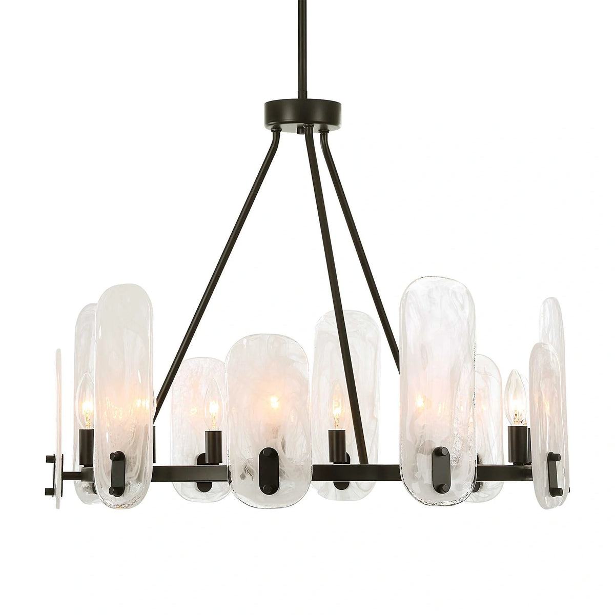 10-Light Dark Bronze Chandelier