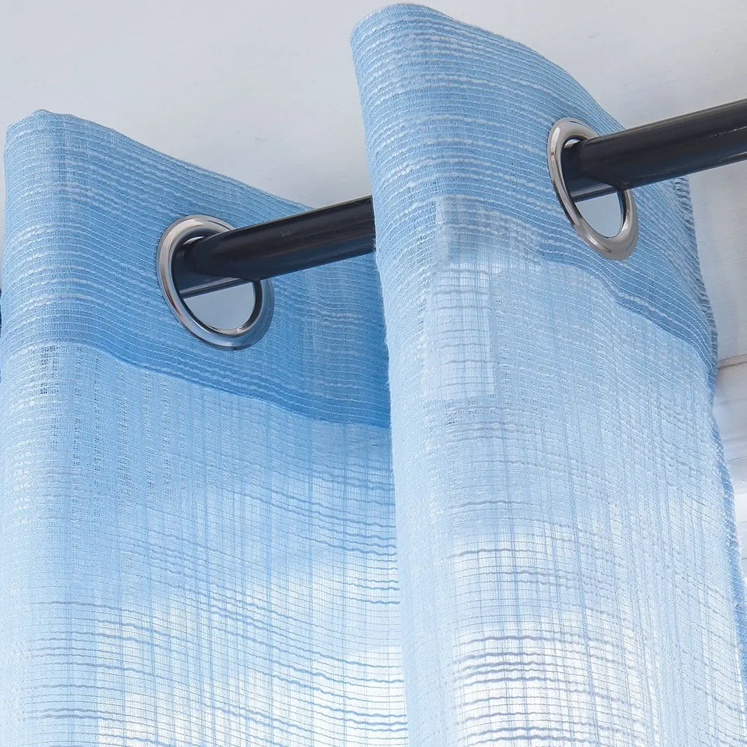Curtain Club 2-Piece Window Curtains Set, 52X90 in Solid Color Slub Yarn Artificial Fabric, Lightweight Airy Gauze Light Filtering Grommet Top Premium Decorative for Living Room, Bedroom L12