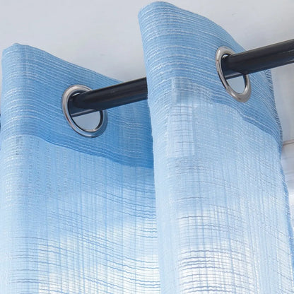 Curtain Club 2-Piece Window Curtains Set, 52X90 in Solid Color Slub Yarn Artificial Fabric, Lightweight Airy Gauze Light Filtering Grommet Top Premium Decorative for Living Room, Bedroom L12