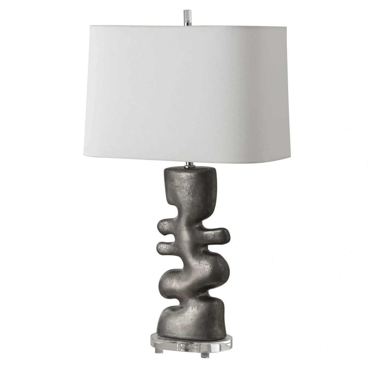 Tarnished Nickel Table Lamp