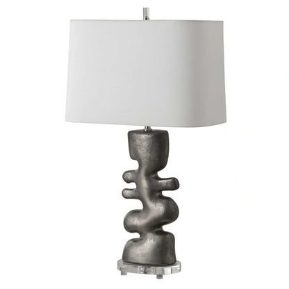 Tarnished Nickel Table Lamp