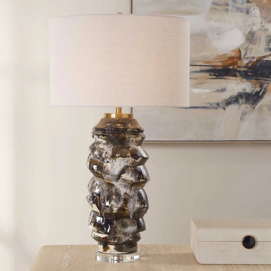 Mottled Brown Table Lamp