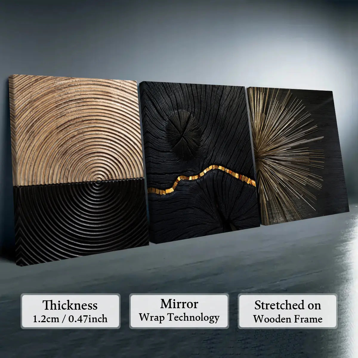 Elevate Your Space with Our 3-Piece Wooden-Frame Canvas Print Set – Stunning Geometric Pattern for Modern Home Decor!