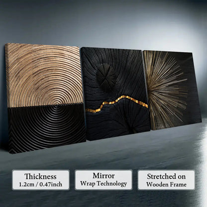 Elevate Your Space with Our 3-Piece Wooden-Frame Canvas Print Set – Stunning Geometric Pattern for Modern Home Decor!