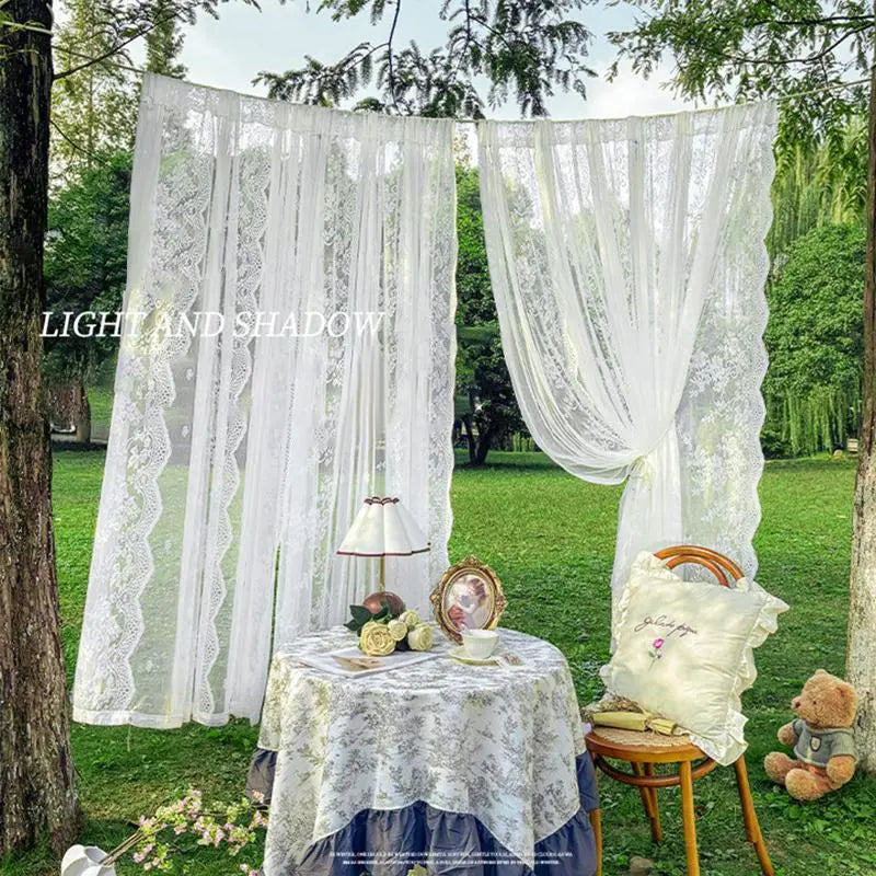 Lace Room Curtains - Adjustable Privacy Screen & Partition for a Home Decor