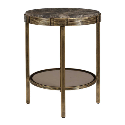 Round Dark Marble Accent Table