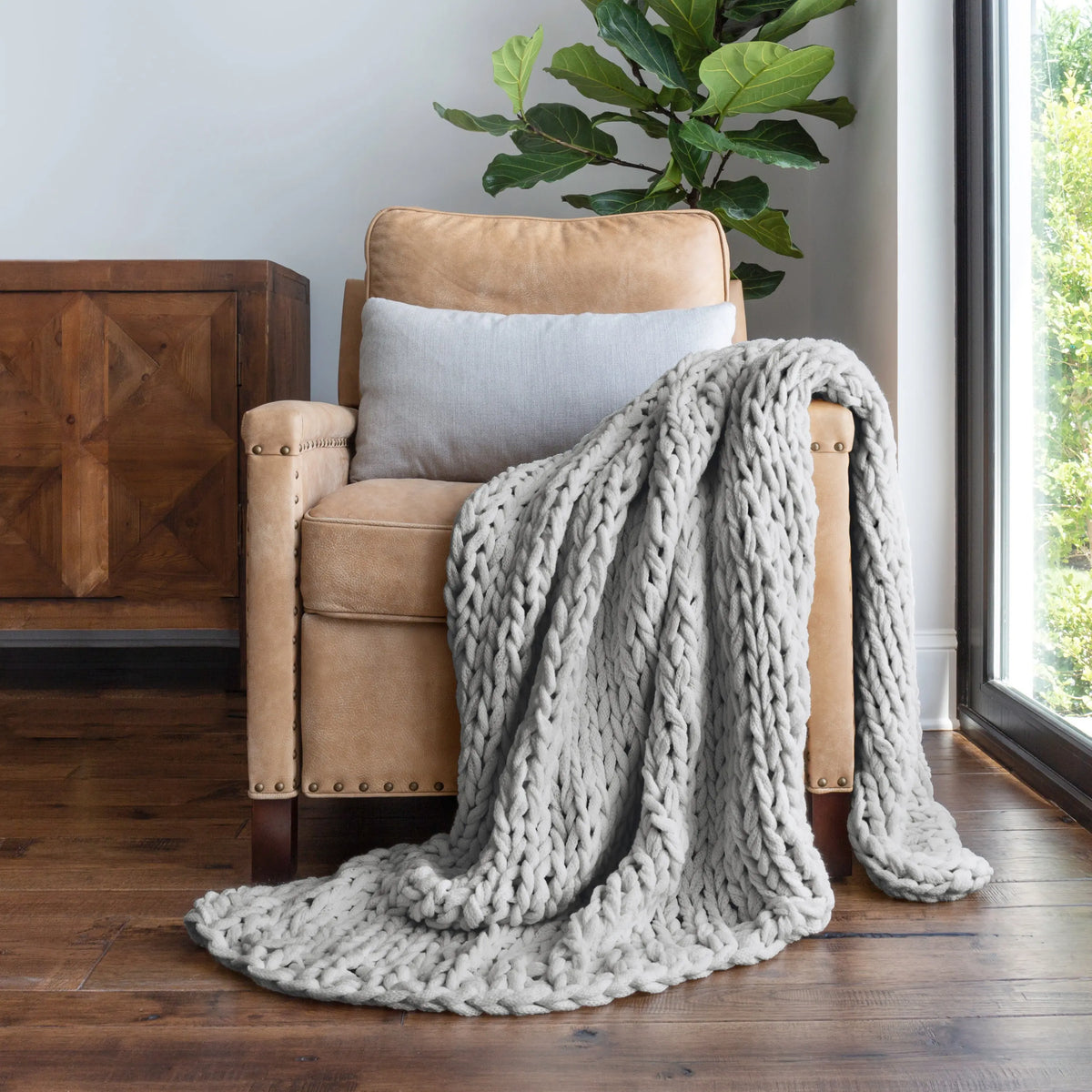 Chunky Knit Throw Blanket