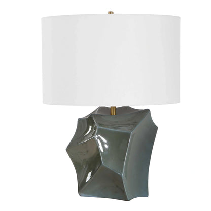 Faceted Smoky Bronze Table Lamp