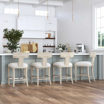 Whitewashed Wood Counter Stool