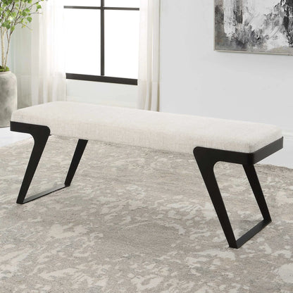 Curved Iron Boucle Bench