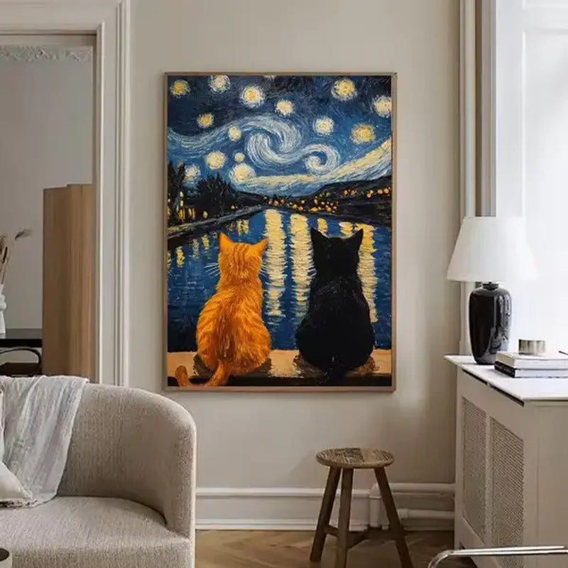 Your Own Van Gogh Masterpiece: Starry Night Over the Rhone 5D Full Drill Rhinestone Diamond Art Kit for Wall Decor