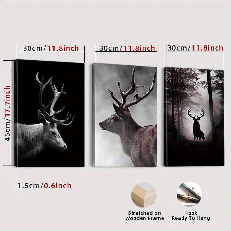 3-Piece Framed Wooden Canvas Set