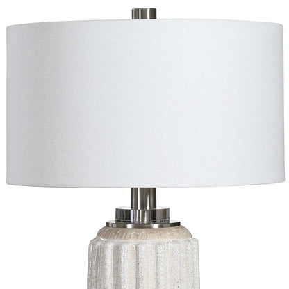 White Crackle Table Lamp