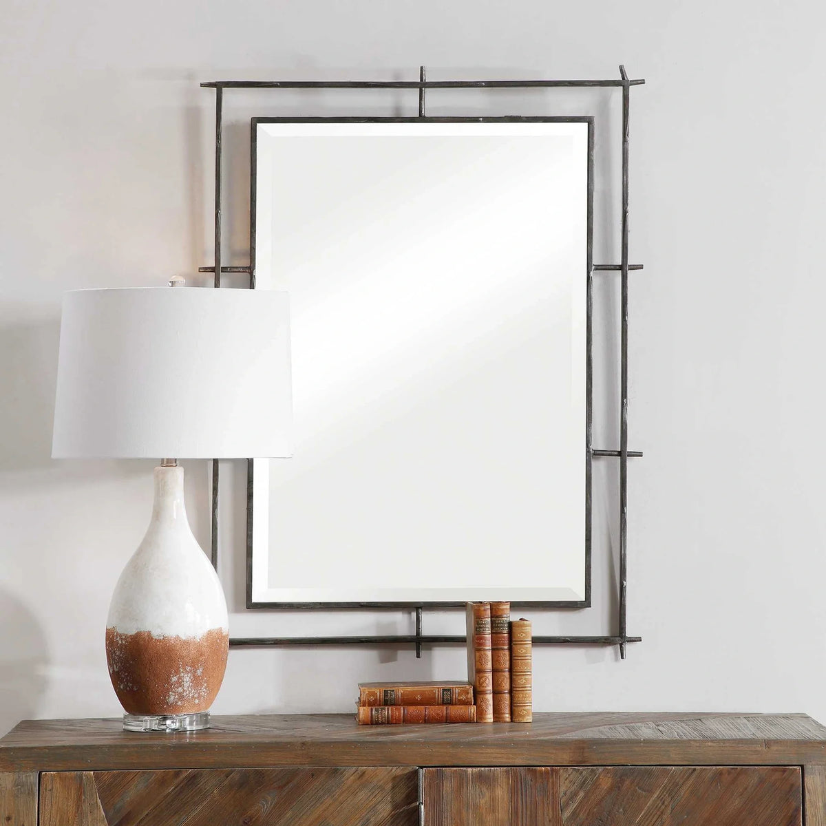 Industrial Iron Mirror