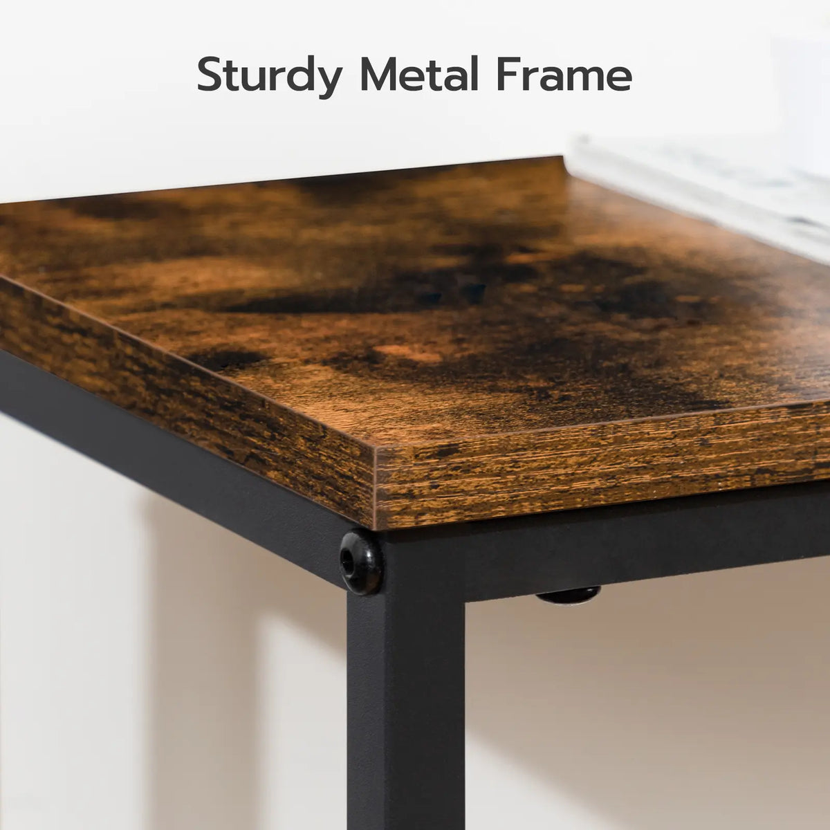 Hoobro 29.5" Rustic Brown and Black Console Table