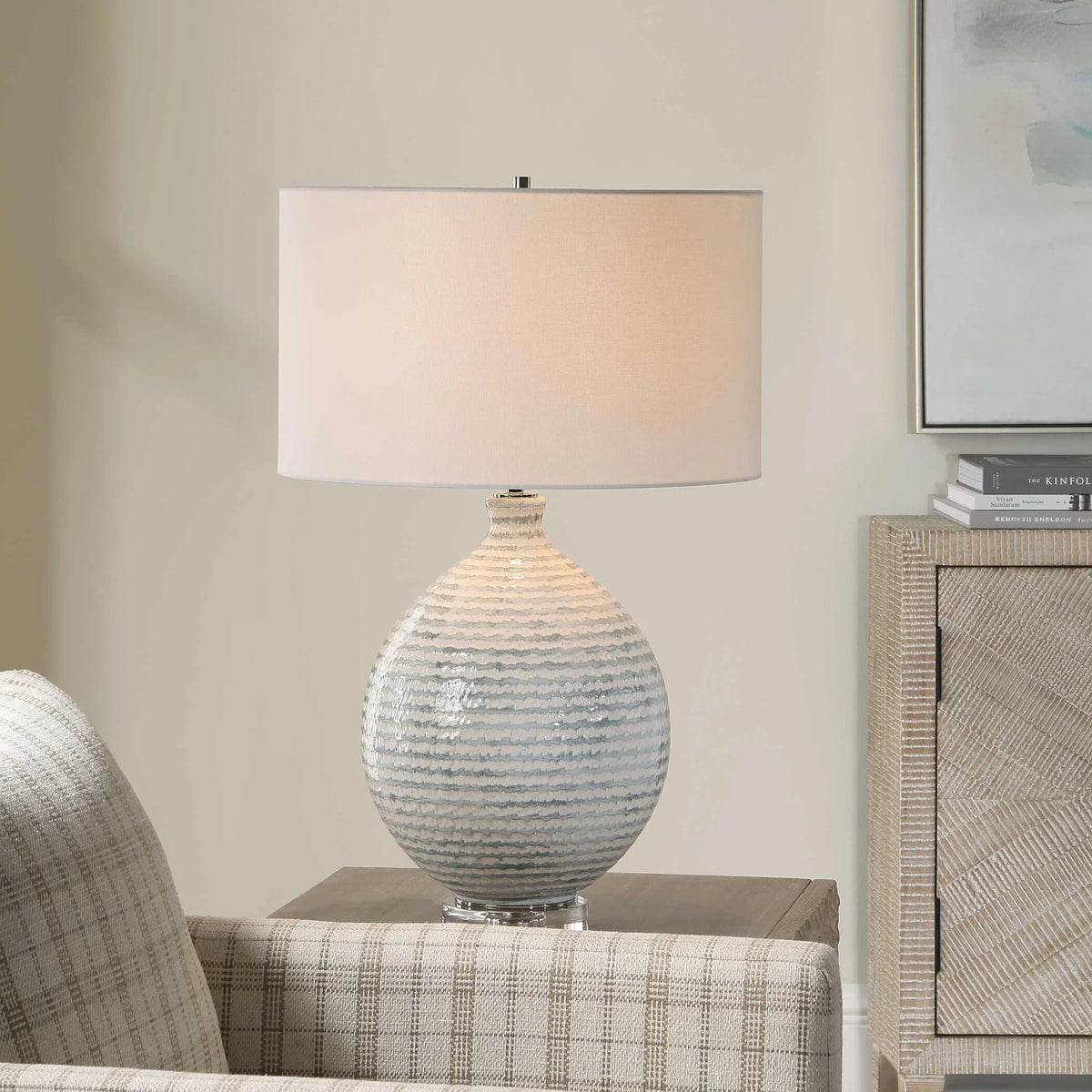 Horizontally Striped Table Lamp