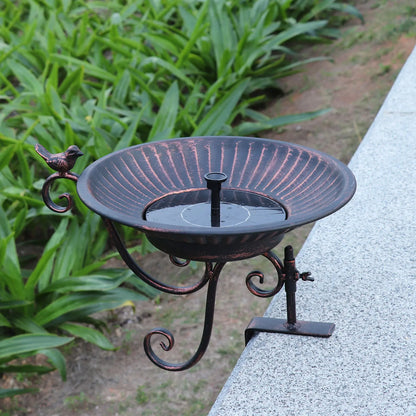 Solar Bird Bath Fountain - Bronze Metal Design for Your Patio or Balcony