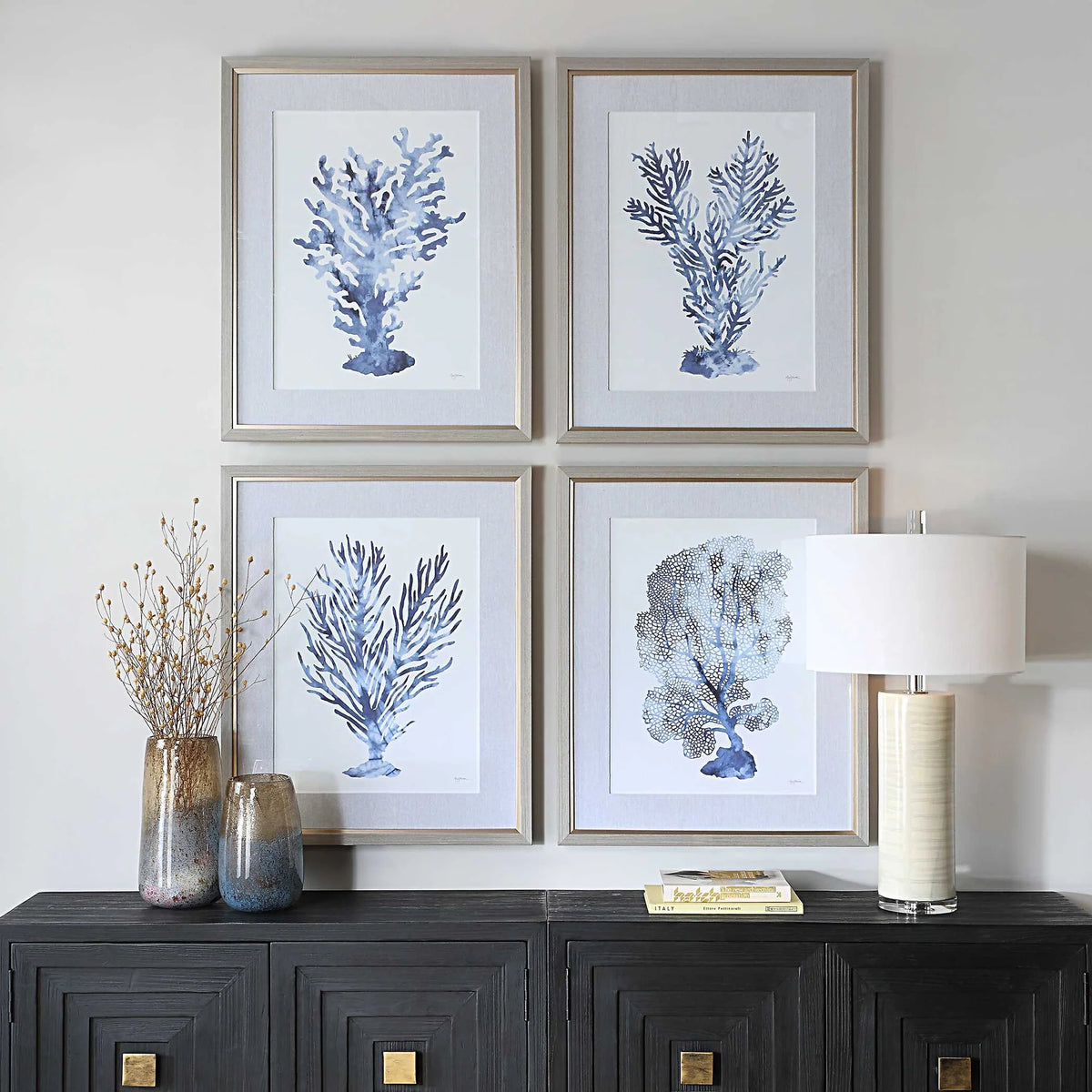 Coral Reef Framed Prints, Set of 4