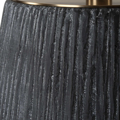 Aged Black Table Lamp