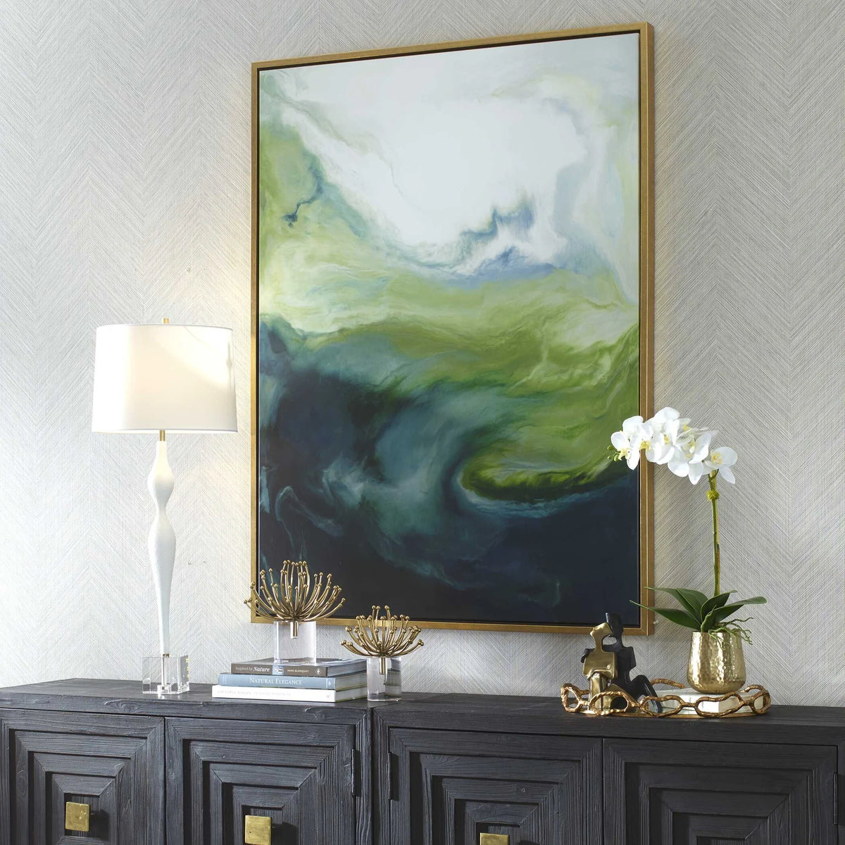 Green Gradient Abstract Canvas