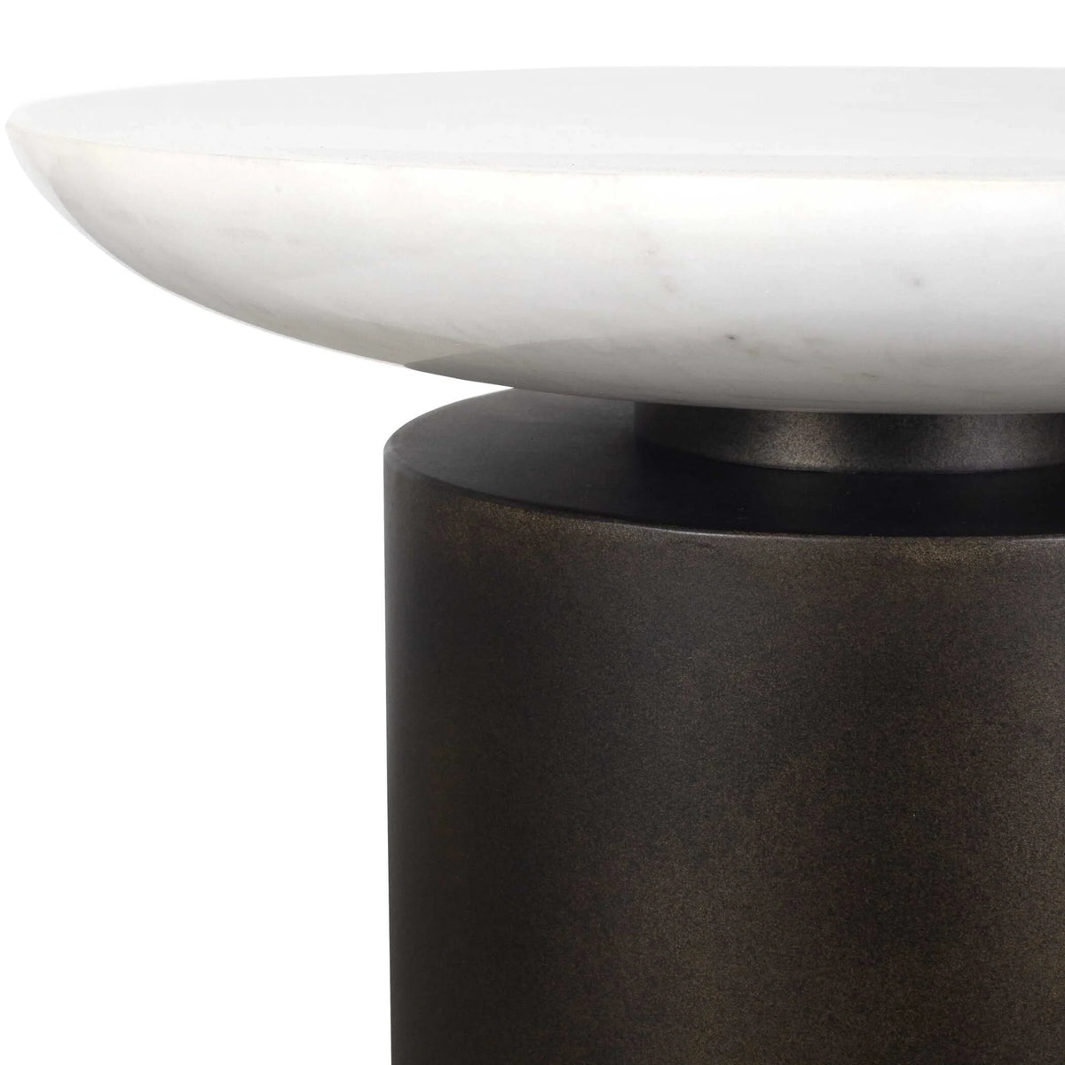 Bronze & Marble Outdoor Accent Table