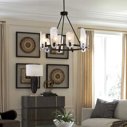10-Light Dark Bronze Chandelier