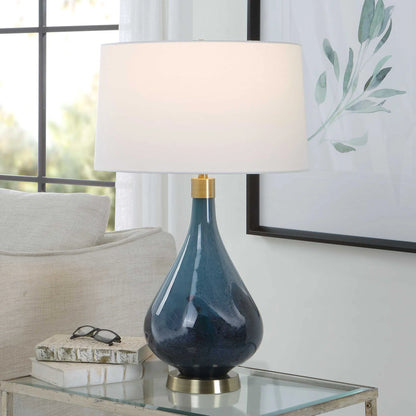 Sapphire Art Glass Table Lamp