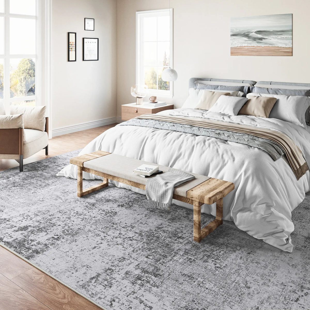 Purecozy Machine Washable Area Rug | Power Loomed Low Pile with Non-Slip Tpr Backing | 7 Colourways, Sizes 2×3 to 9×12