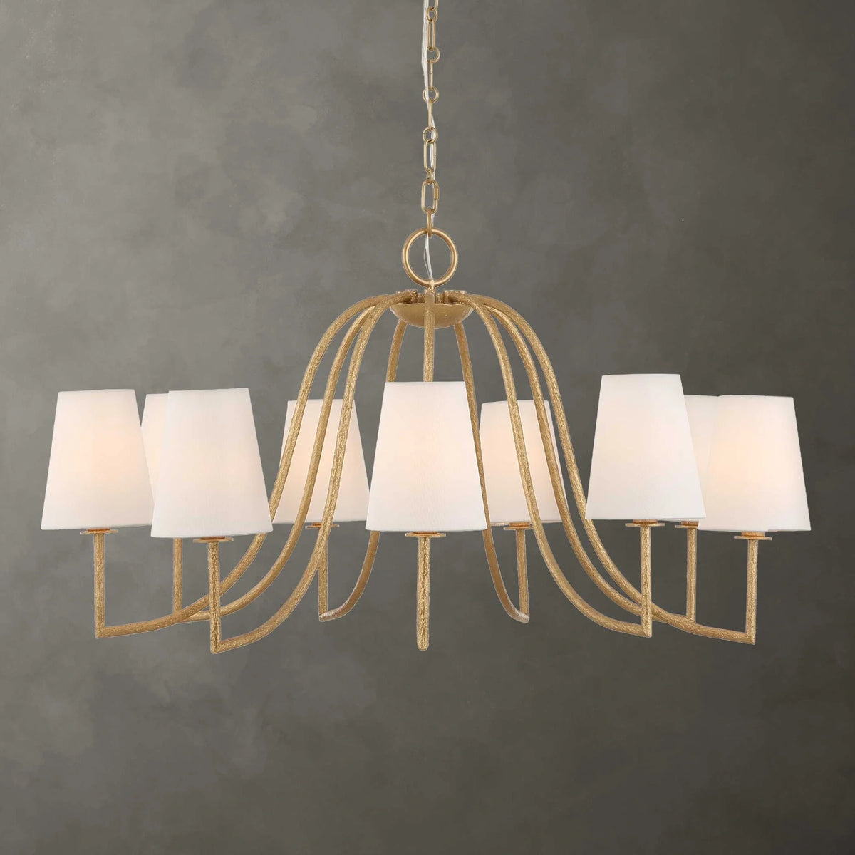 9-Light Gold Chandelier