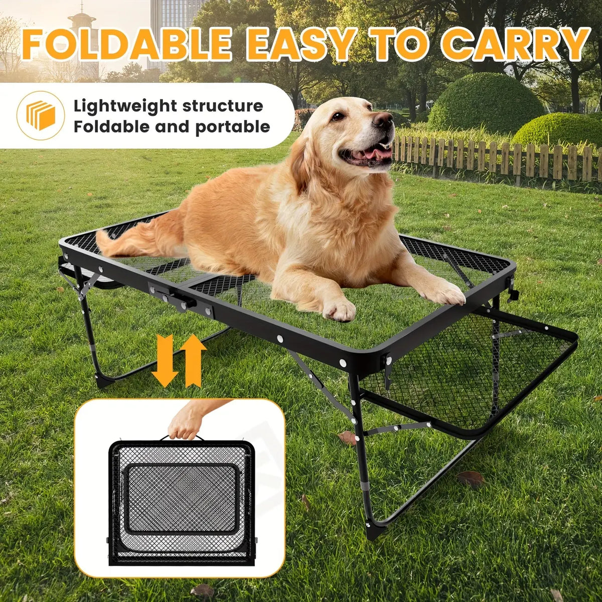 Miaoli Folding Mesh Table | Height-Adjustable, Single or Dual-Wing | Two Sizes