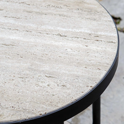 Travertine Side Table