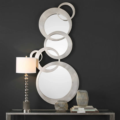 Linked Rings Silver Leaf Mirror