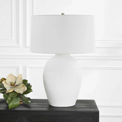 Chalk White Urn Table Lamp